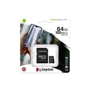 Kingston Κάρτα Μνήμης MicroSD ΧC 64GB Cl.10 UHS-I 100 MB/s με αντάπτορα