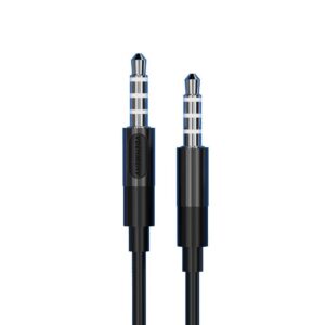 1-black2 Denmen DX01 Καλώδιο AUX 3.5mm σε 3.5mm Μαύρο 1m