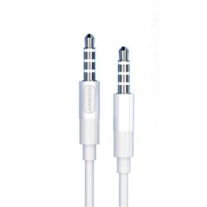 1-white2 Denmen DX01 Καλώδιο AUX 3.5mm σε 3.5mm Λευκό 1m