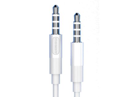 Denmen DX01 Καλώδιο AUX 3.5mm σε 3.5mm Λευκό 1m