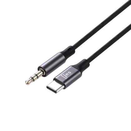 1000x1000 JES C206 Αντάπτορας Ήχου Type-C to 3.5mm 1m Μαύρο