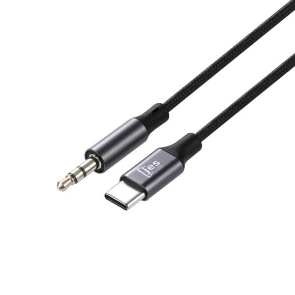 1000x1000 JES C206 Αντάπτορας Ήχου Type-C to 3.5mm 1m Μαύρο