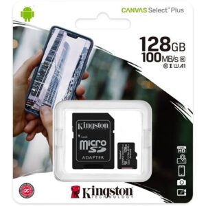 Kingston Κάρτα Μνήμης MicroSD HC 128GB cl.10 UHS-I 100 MB/s με αντάπτορα