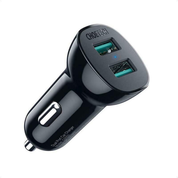 Choetech C0051 Φορτιστής Αυτοκινήτου με 2 θύρες USB 36W Μαύρος