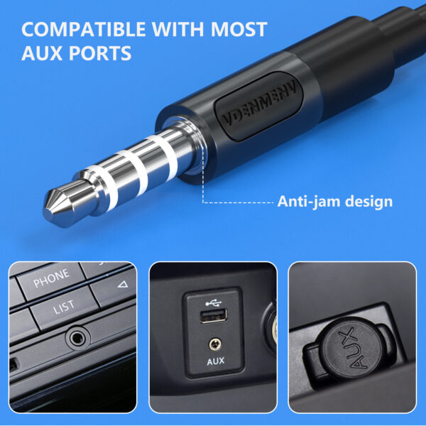 Denmen DX01 Καλώδιο AUX 3.5mm σε 3.5mm Λευκό 1m