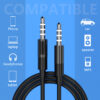 Denmen DX01 Καλώδιο AUX 3.5mm σε 3.5mm Λευκό 1m