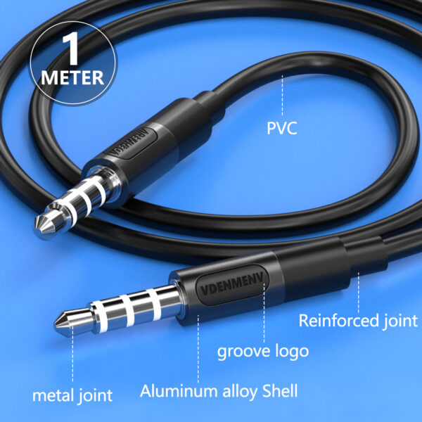 Denmen DX01 Καλώδιο AUX 3.5mm σε 3.5mm Λευκό 1m