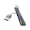 7 Denmen DU17A USB 3.0 Hub Μαύρο