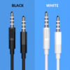 Denmen DX01 Καλώδιο AUX 3.5mm σε 3.5mm Λευκό 1m