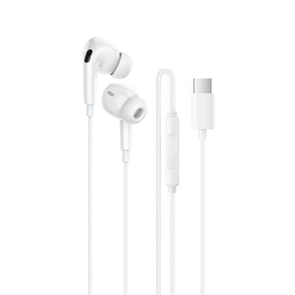 BM100 pro white 01 BOROFONE Ενσύρματο Ακουστικό Type-C in-ear BM100Pro Λευκό
