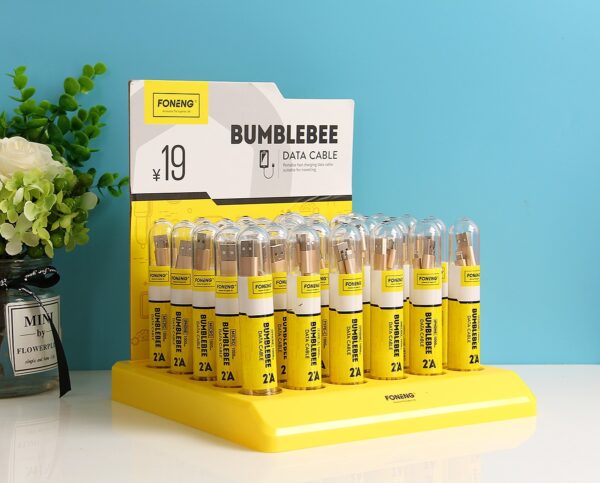 Bumblebee-3 Foneng Bumblebee Καλώδιο Φόρτισης Micro-USB 2.4A Χρυσό 1m