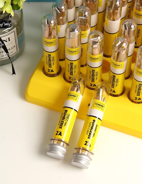 Bumblebee-6 Foneng Bumblebee Καλώδιο Φόρτισης Micro-USB 2.4A Χρυσό 1m