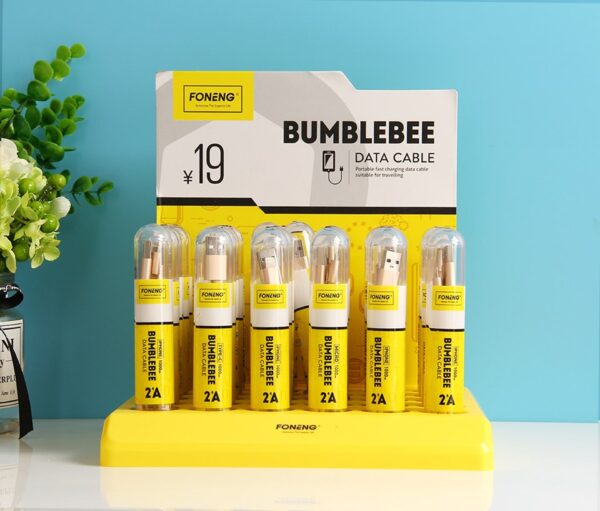 Bumblebee-7 Foneng Bumblebee Καλώδιο Φόρτισης Micro-USB 2.4A Χρυσό 1m