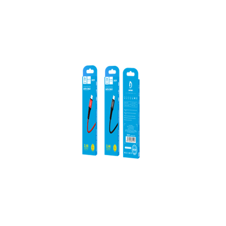D02V-1 Denmen D02V Καλώδιο Φόρτισης Micro-USB 2.4Α Μαύρο 1m