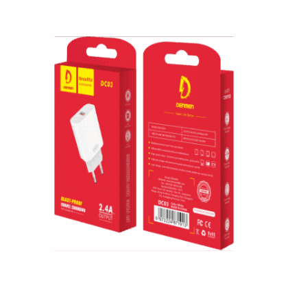 Denmen DC03L Φορτιστής 2.4A με καλώδιο Lightning Λευκό EU