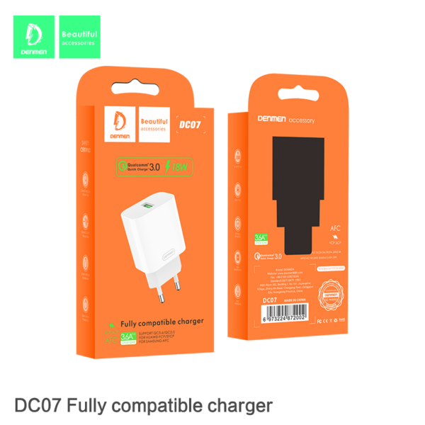 Denmen DC07 Φορτιστής 3.6A 1 θύρα USB Λευκό EU