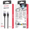 VEN-DENS Καλώδιο Φόρτισης Lightning DCM02 Nylon+Allum 2.4A 1m Μαύρο