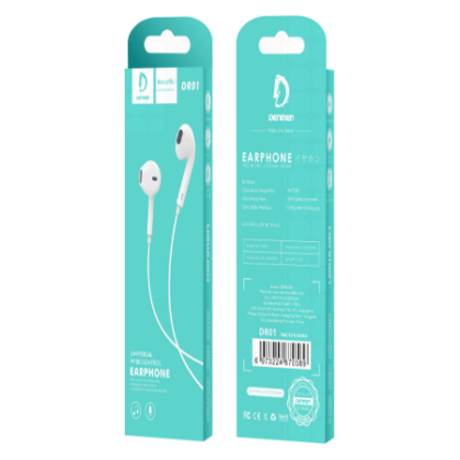 DR01 Denmen DR01 Ακουστικά με θύρα 3.5mm Λευκά 1,2m