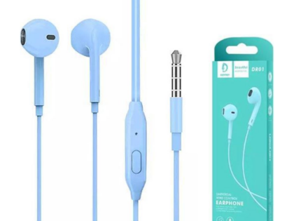 DR01 blue 1000 Denmen DR01 Ακουστικά με θύρα 3.5mm Μπλε 1,2m