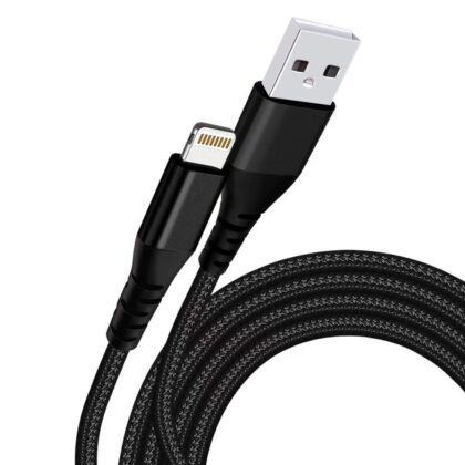 IET1UC-cable-A-L JES IETUC-L Καλώδιο Φόρτισης Lightning 3A 1m Μαύρο