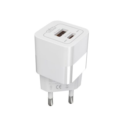 IET33-1000 JES IET33AC Φορτιστής Ταξιδίου GaN 33W QC+PD Λευκός