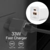 IET33-1000_3 JES IET33AC Φορτιστής Ταξιδίου GaN 33W QC+PD Λευκός