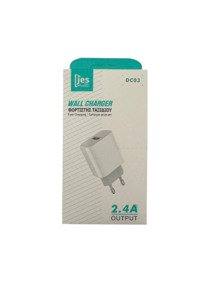 Jes DC03 Φορτιστής 2.4A 1 θύρα USB Λευκό EU