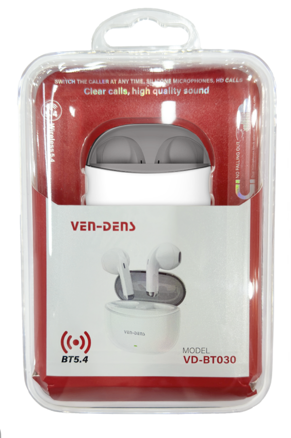 VEN-DENS BT030 Ασύρματο Ακουστικό Bluetooth V5.4 Λευκό