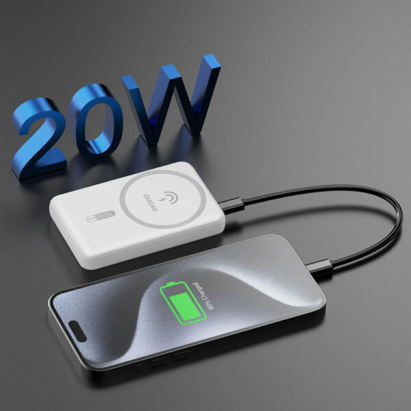 Dudao K14S MagSafe Wireless Powerbank 20W 5000mAh Λευκό