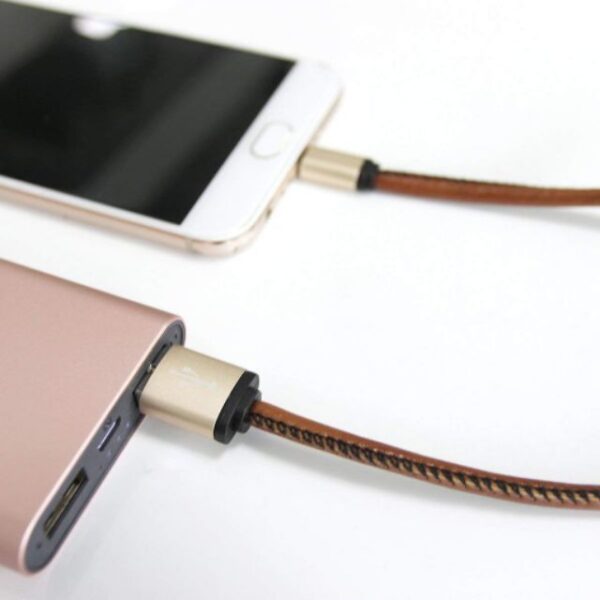 Leather Foneng Δερμάτινο Καλώδιο Φόρτισης Micro-USB 3.4A 1m