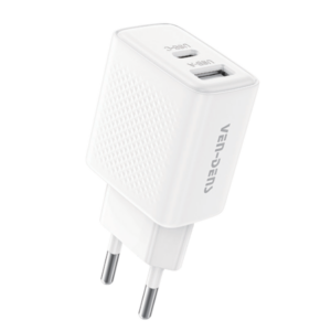 VEN-DENS Φορτιστής Τοίχου με 2 θύρες USB-A + USB-C 20W TC019BAC Λευκό