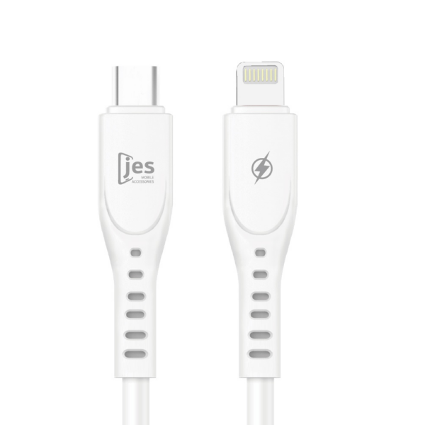 TCtoI6_1000 JES JC30CL Καλώδιο Φόρτισης Type-C to Lightning 27W 1m Λευκό