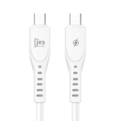 TCtoTC_1000 JES JC30CC Καλώδιο Φόρτισης Type-C to Type-C 60W 1m Λευκό