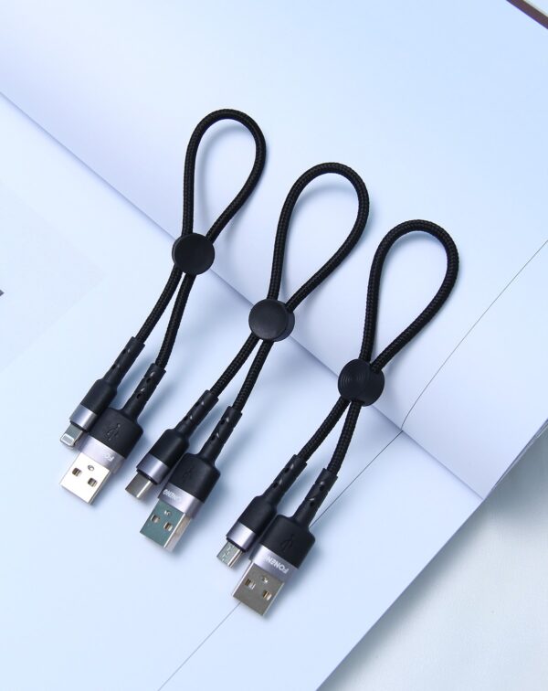 Foneng X26 Καλώδιο Φόρτισης Lightning 2.4A Μαύρο 25εκ