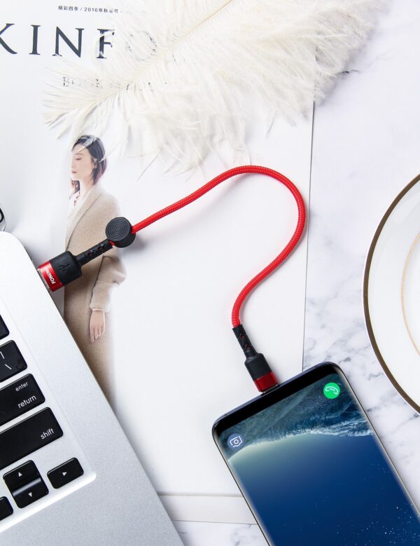 X26-MicroUSB-3 Foneng X26 Καλώδιο Φόρτισης Micro-USB 2.4A Κόκκινο 25εκ