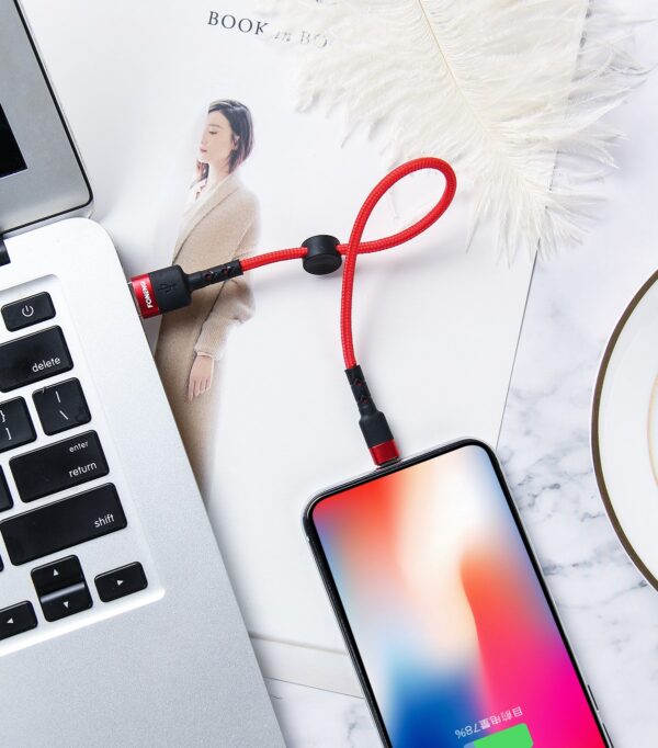 X26-Red-2 Foneng X26 Καλώδιο Φόρτισης Micro-USB 2.4A Κόκκινο 25εκ
