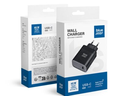 BLUE STAR Φορτιστής Ταξιδίου 45W με θύρα Type-C TFB-TC-45W Μαύρος
