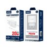 Jellico Φορτιστής Τοίχου PD 20W με καλώδιο Type-C σε Type-C AK200 Λευκό