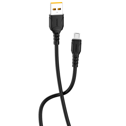 d08-black Denmen D08Τ Καλώδιο Φόρτισης Type-C 3.6Α Μαύρο 1m