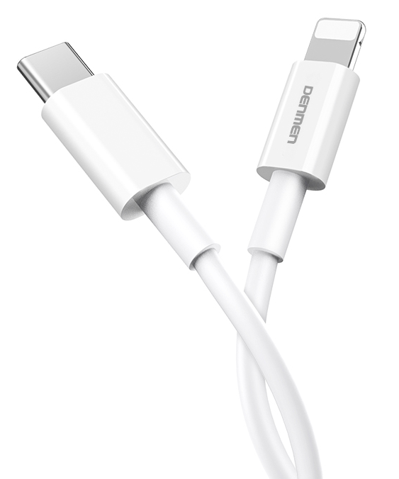 Denmen D10L Καλώδιο Φόρτισης Type-C σε Lightning 20W 1m Λευκό