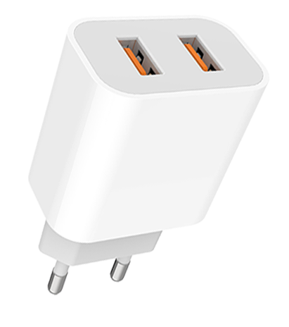 Denmen DC05 Φορτιστής Ταξιδίου με 2 θύρες USB 2.4A Λευκός