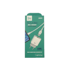 JES DC07L Φορτιστής 3.6A με καλώδιο Lightning Λευκό EU