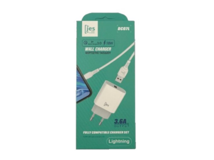 dc07Lnew JES DC07L Φορτιστής 3.6A με καλώδιο Lightning Λευκό EU