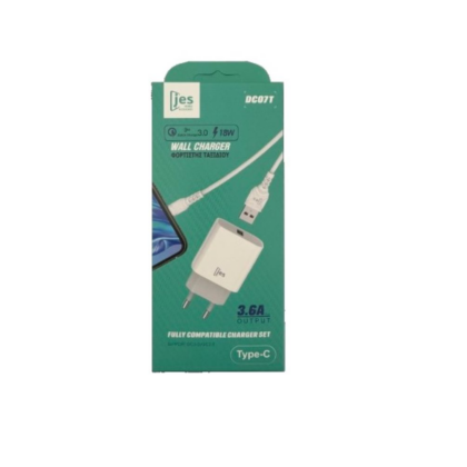 dc07Tnew JES DC07T Φορτιστής 3.6A με καλώδιο Type-C Λευκό EU