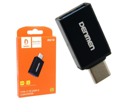 Denmen DU10 Αντάπτορας USB-A σε USB-C Μαύρος