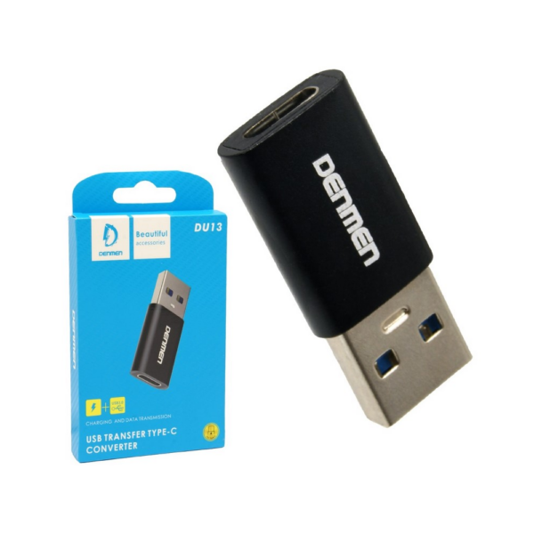 Denmen DU13 Αντάπτορας USB-C σε USB-A Μαύρος