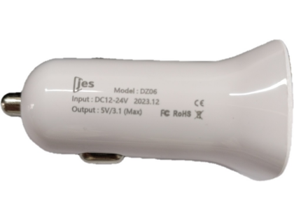 dz06 JES DZ06S Φορτιστής Αυτοκινήτου 3.1A 2ports Λευκός