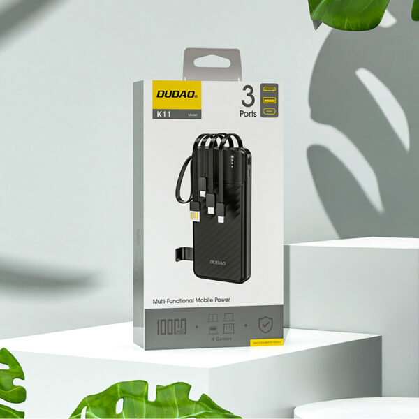 eng_pl_Dudao-K11-10000mAh-Powerbank-with-Built-in-Cables-Black-195932_4 Dudao Powerbank K11 10000mAh με καλώδια - Μαύρο