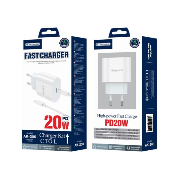 eng_pl_JELLICO-wall-charger-AK200-PD-20W-1xUSB-C-cable-USB-C-Lightning-White-1061_1 Jellico Φορτιστής Τοίχου PD 20W με καλώδιο Type-C σε Lightning AK200 Λευκό
