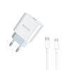 Jellico Φορτιστής Τοίχου PD 20W με καλώδιο Type-C σε Type-C AK200 Λευκό